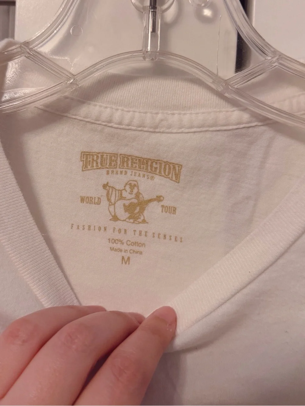 True Religion White Graphic Tee World Tour Unisex Tshirt Men Size M